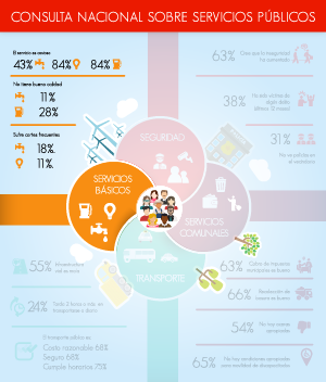 Infograf&iacute;a - Consulta Nacional sobre Servicios P&uacute;blicos - Resultados de Servicios B&aacute;sicos (Agua y Electricidad)